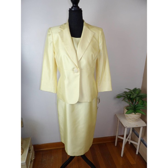 Vintage 80's/90's Classy Yellow Two-Piece Dress Suit / Nwt - Picture 3 of 16